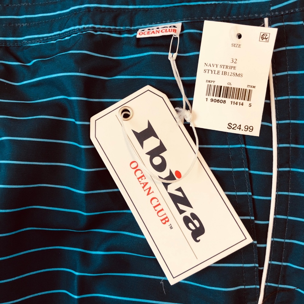 IBIZA Ocean Club Blue Striped Swim Trunks - Picture 6 of 8